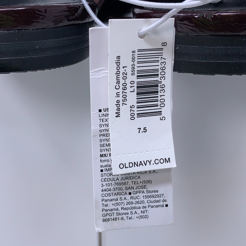 Old Navy 7.5 Womens Maroon V-Cut Point Toe Wide Strap Slingback Flats NWB - Picture 2 of 10